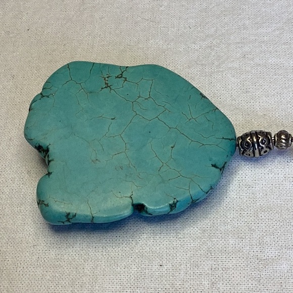FINAL SALE PRICE Huge Turquoise and Silver Necklace - Picture 4 of 6